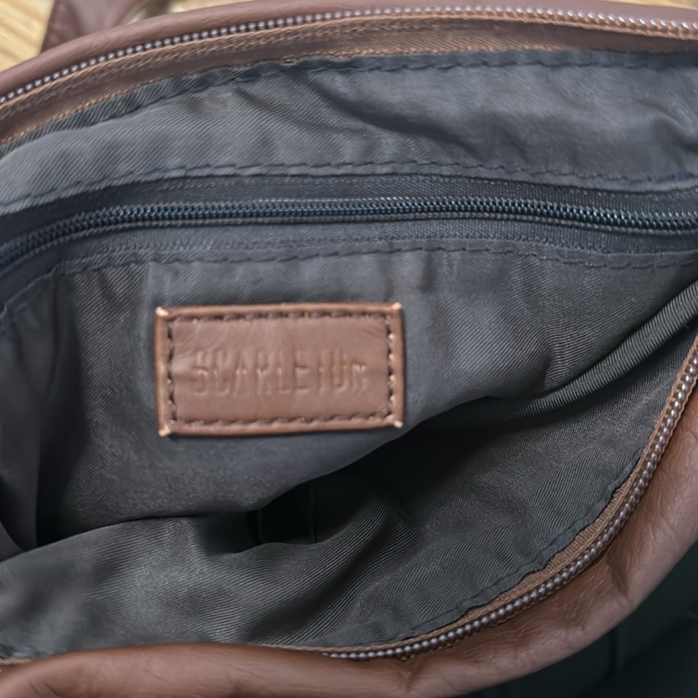 NWT Scarleton Women’s Brown Soft Multi-Pocket Adjustable Crossbody Purse Bag - Picture 10 of 10